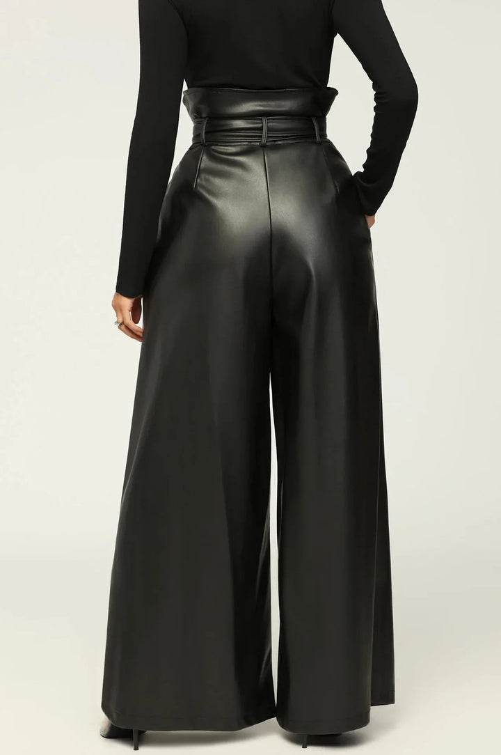 Margaux | Pantalon en simili-cuir avec taille haute